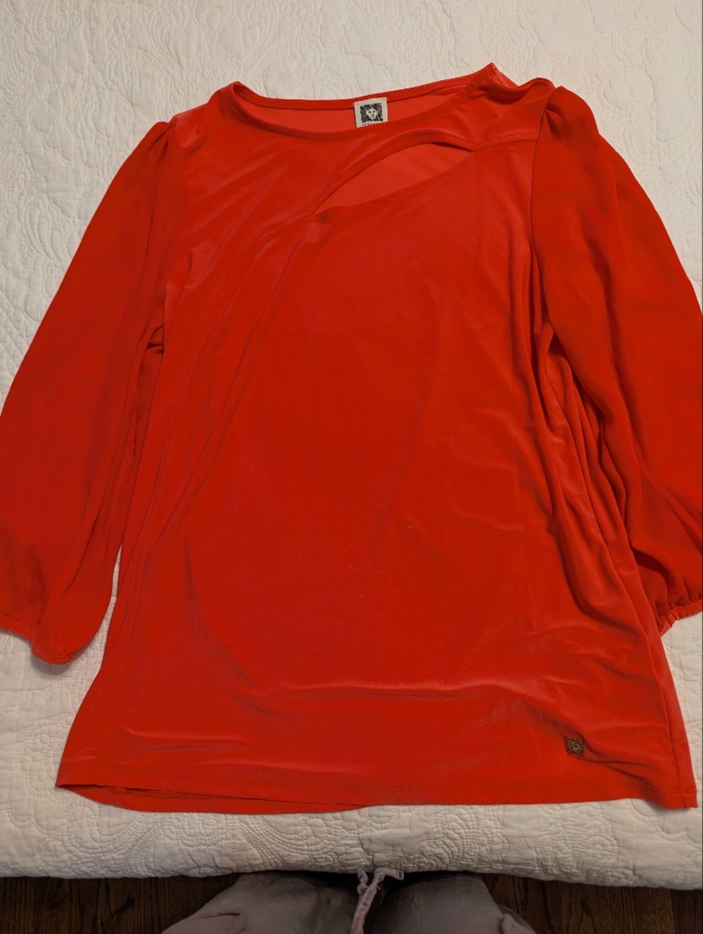 Anne Klein Coral Red Sleeveless Top